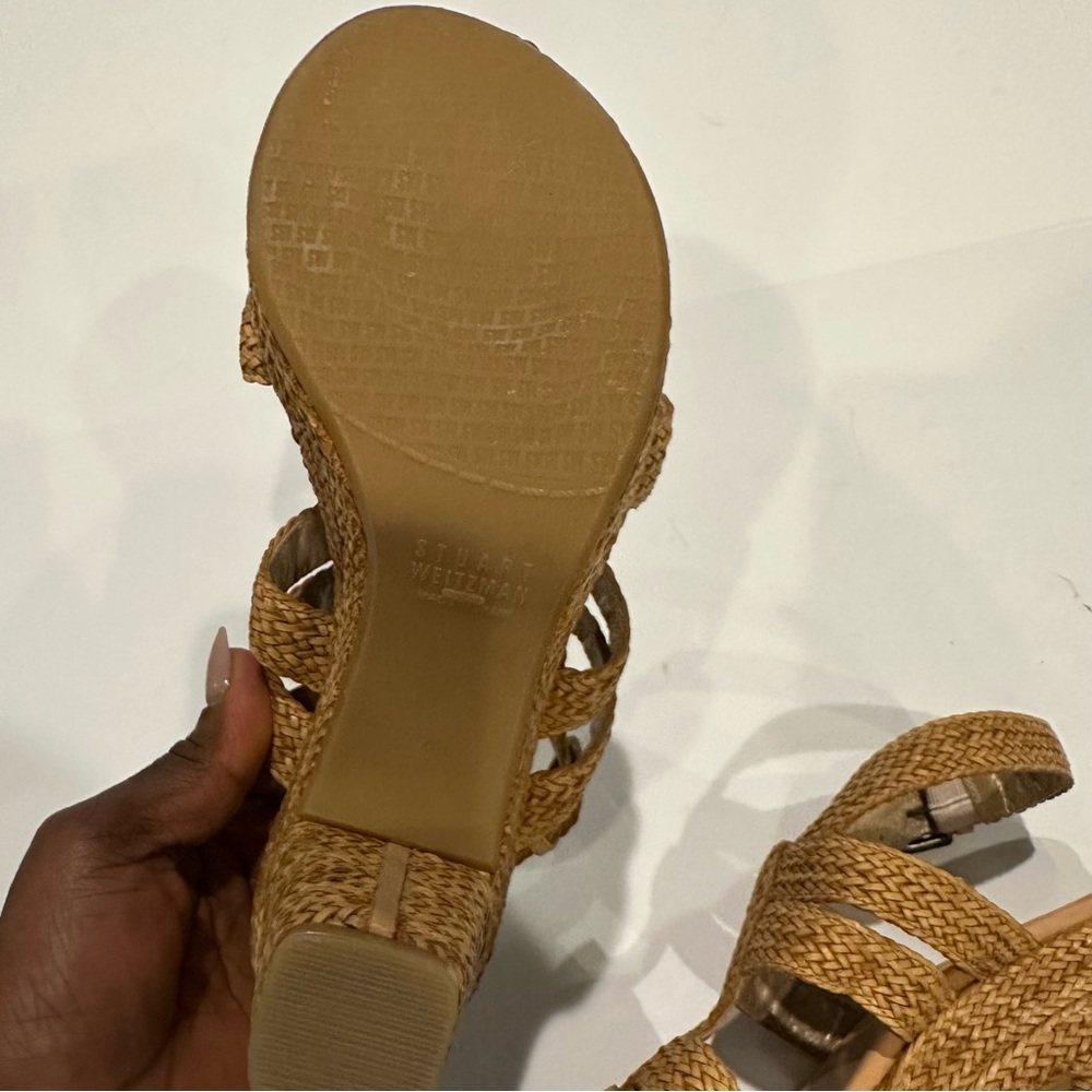 Stuart Weitzman Waveit Woven Raffia Slingback Str… - image 5
